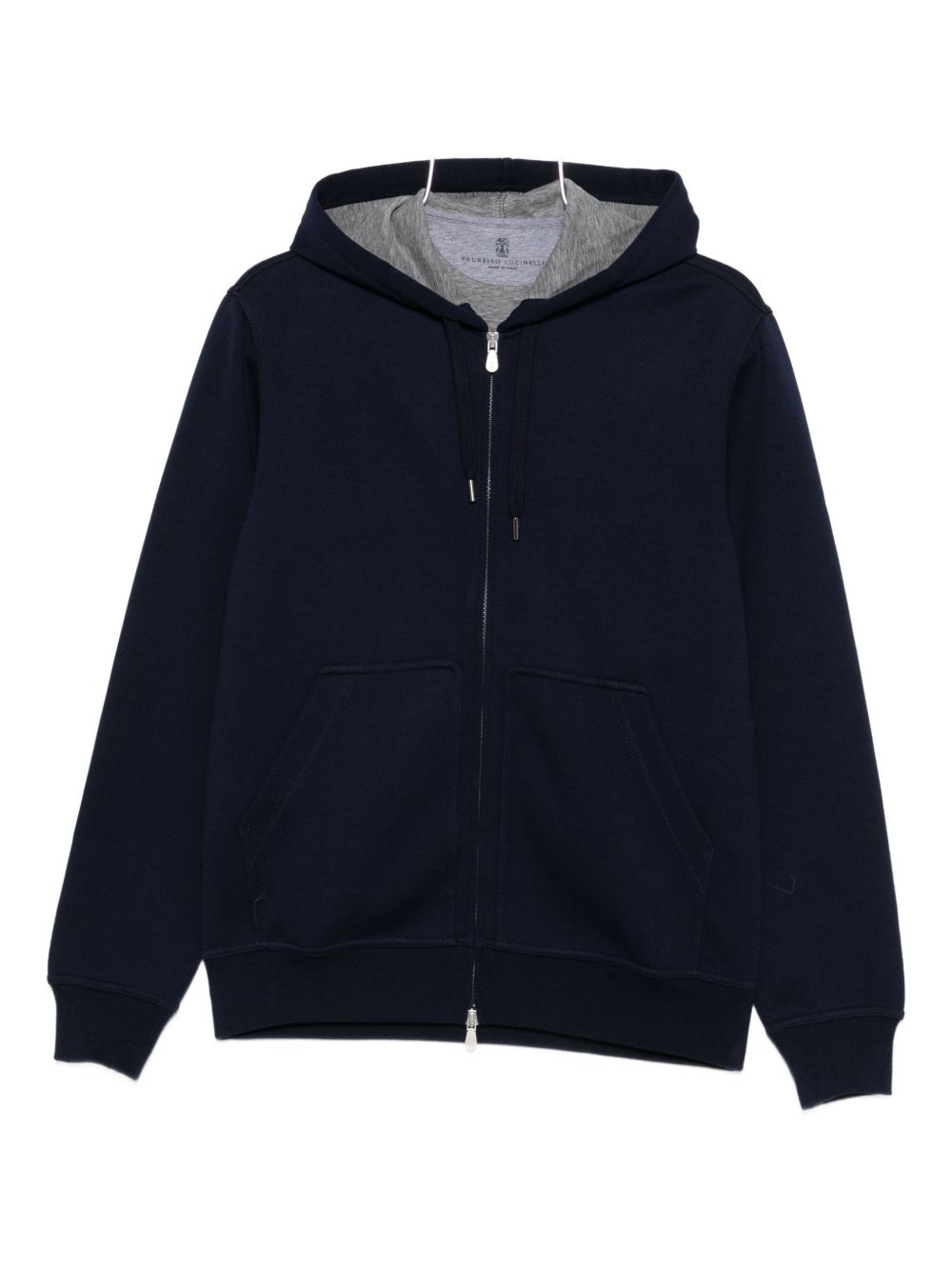 Brunello Cucinelli Cotton, cashmere and silk French terry double cloth hooded sweatshirt with zipper Brunello Cucinelli