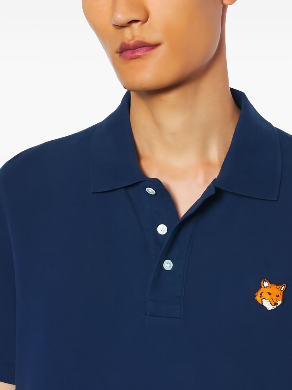 Maison Kitsuné Logo-embroidered polo shirt Maison Kitsuné