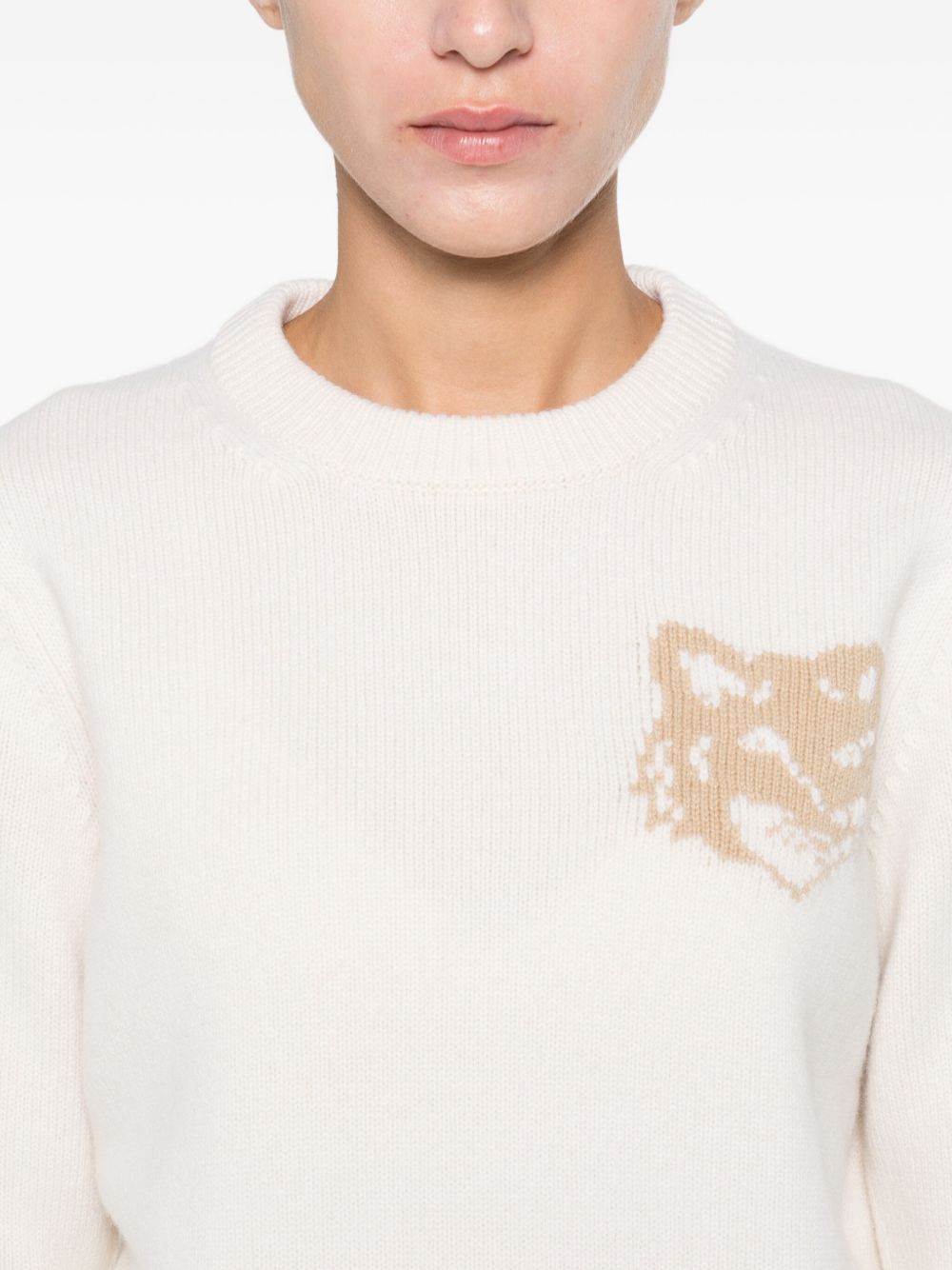 Maison Kitsuné Fox Head Intarsia Merino Jumper Maison Kitsuné