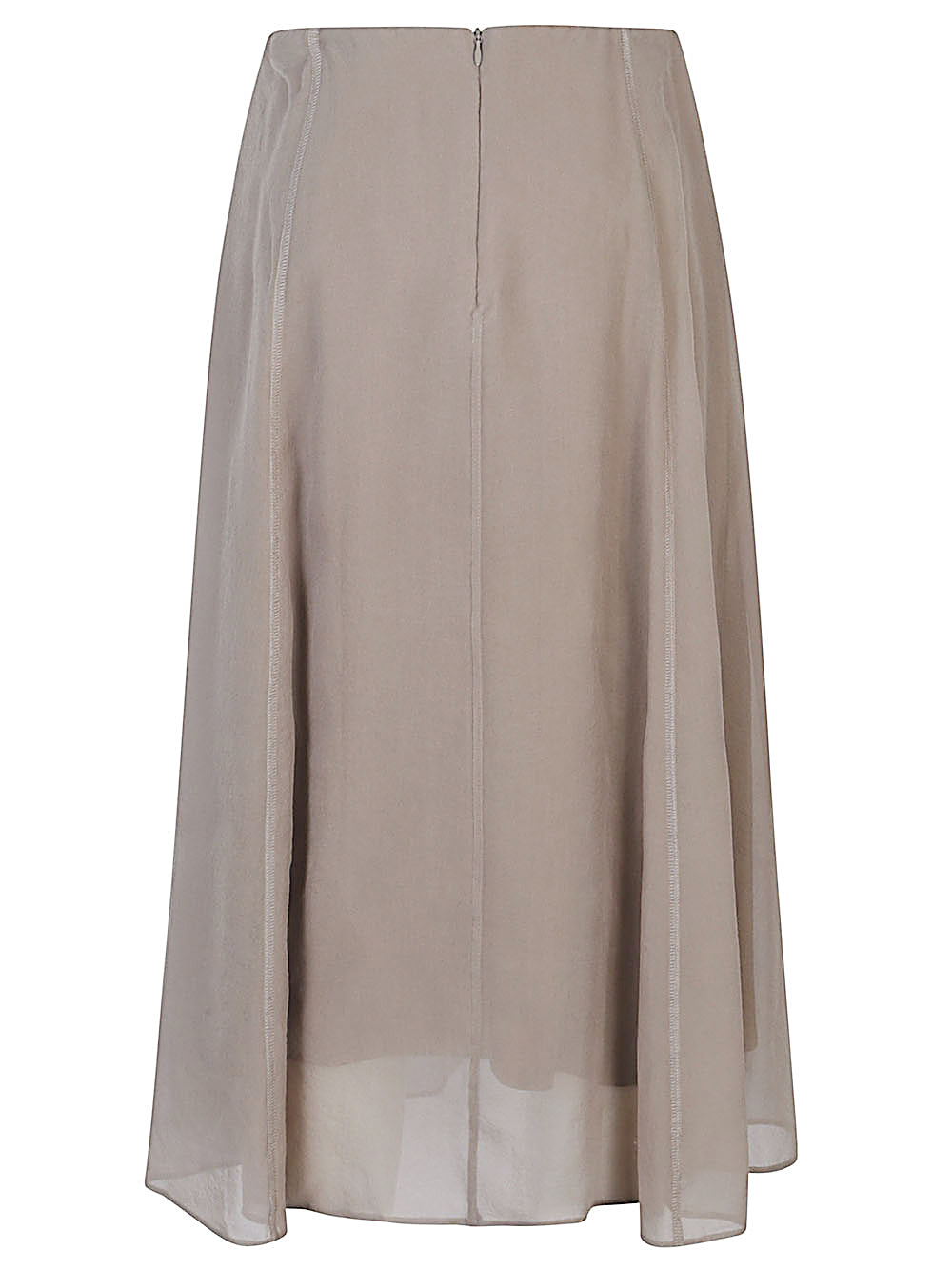 Brunello Cucinelli Stitching-detail A-line midi skirt Brunello Cucinelli