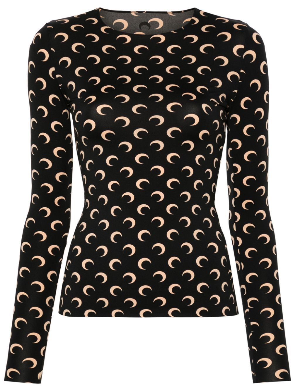 Marine Serre Recycled Moon Jersey SS Highneck Top Marine Serre