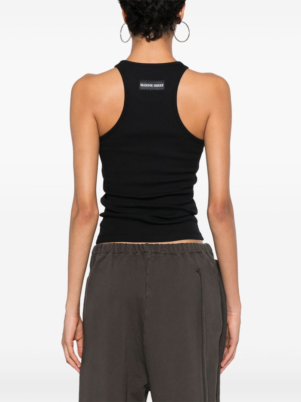 Marine Serre Moon-embroidered ribbed tank top Marine Serre