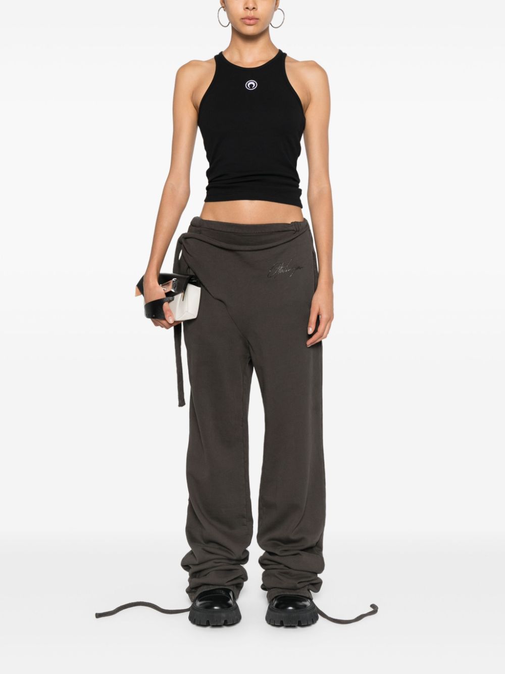 Marine Serre Moon-embroidered ribbed tank top Marine Serre