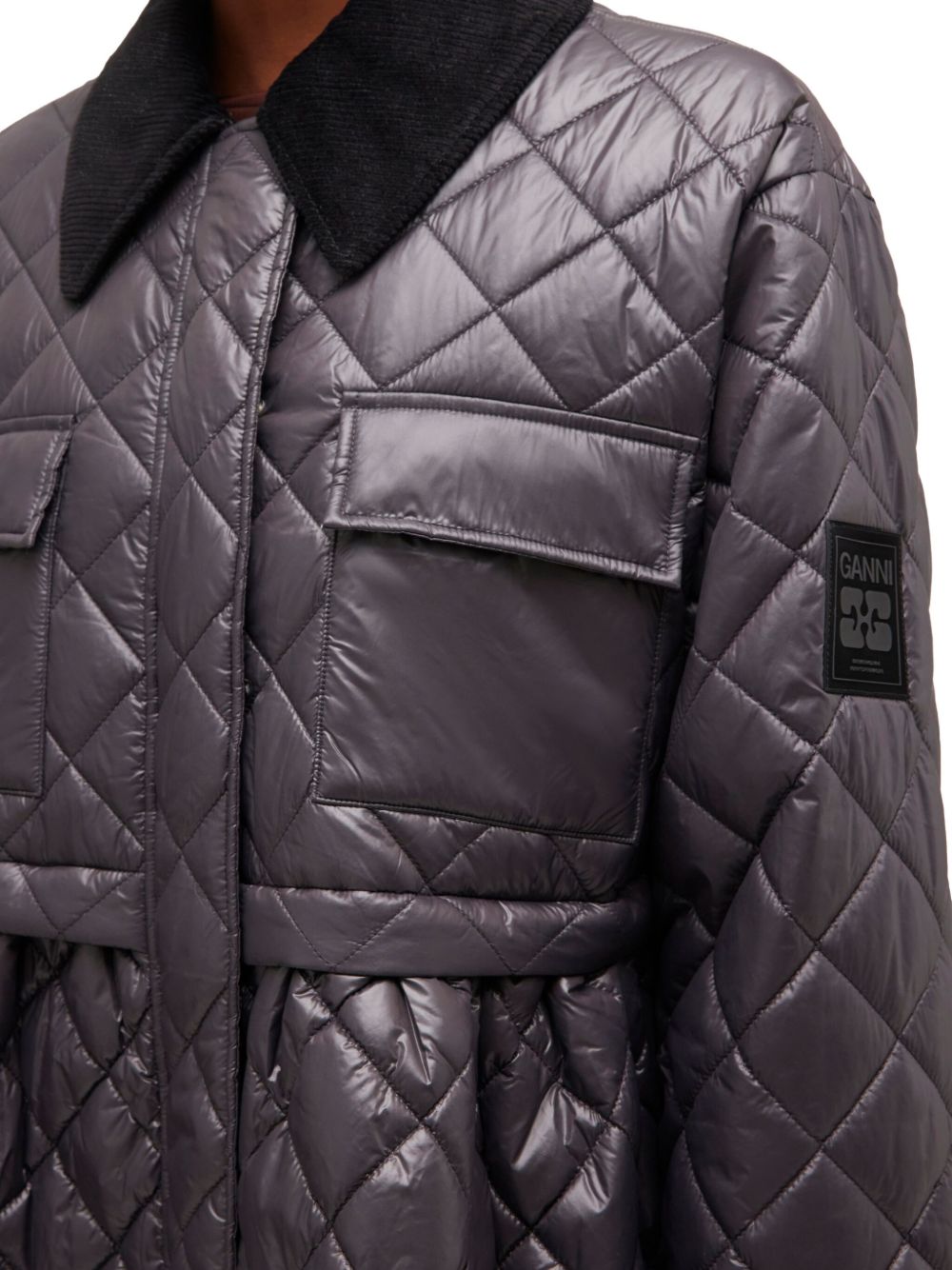 GANNI Coats Grey Ganni