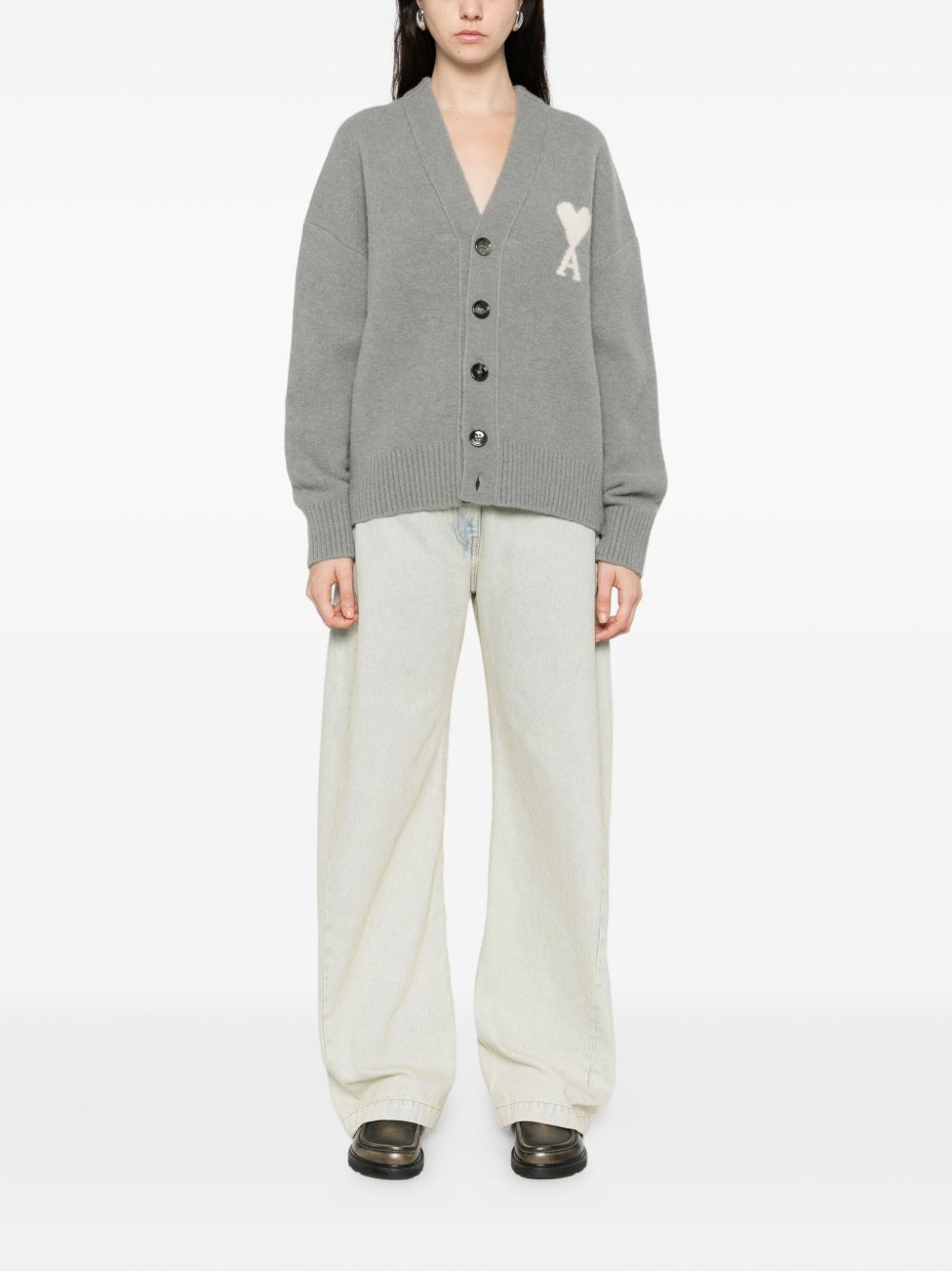 Ami Paris Sweaters Grey Ami Paris