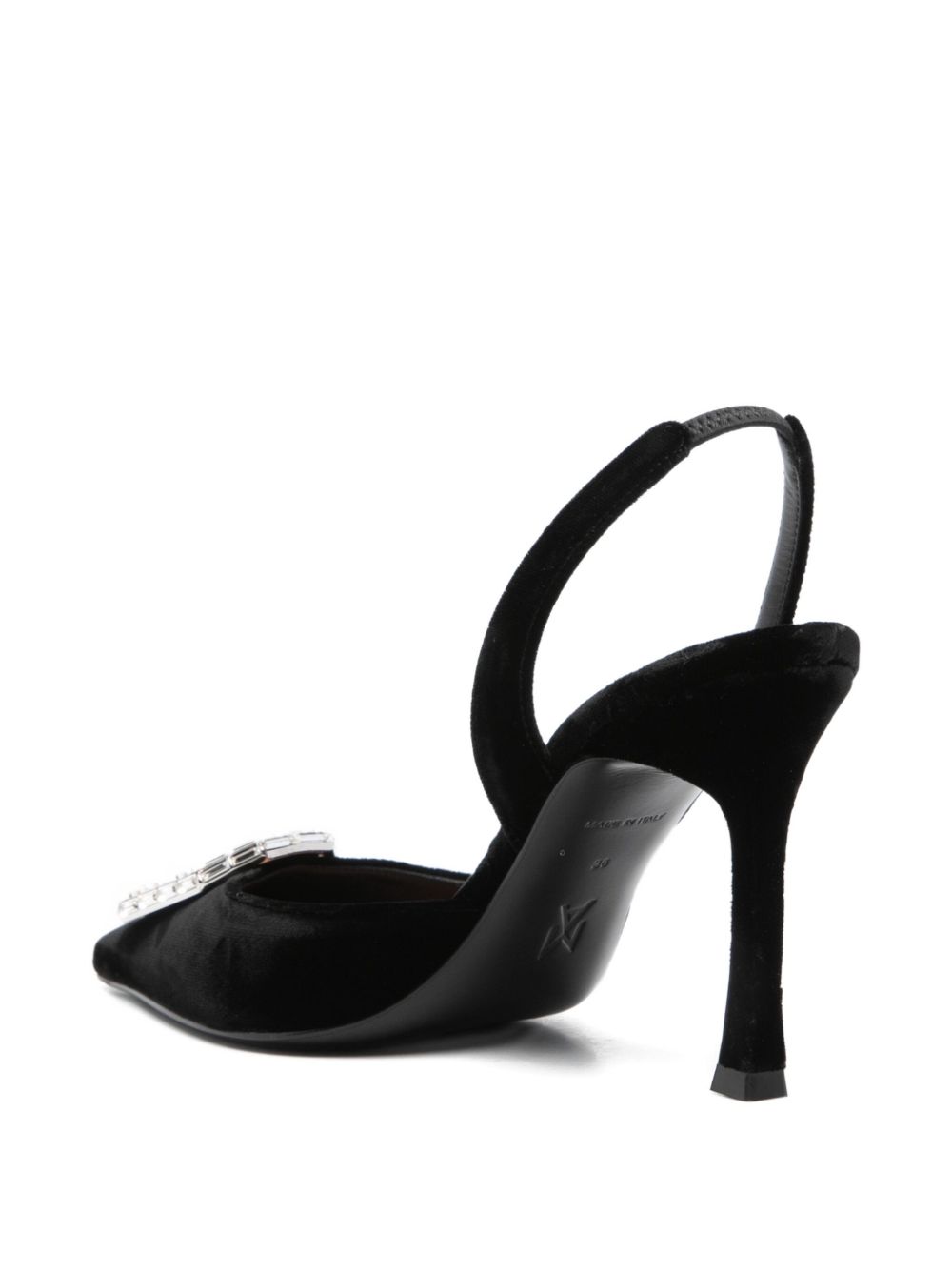 Amina Muaddi With Heel Black Amina Muaddi