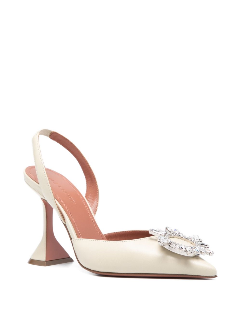 Amina Muaddi With Heel Beige Amina Muaddi