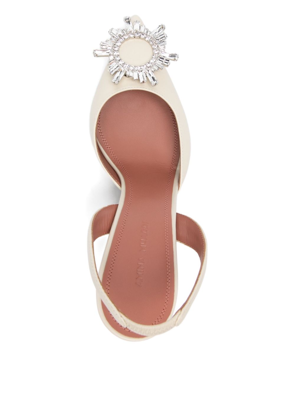 Amina Muaddi With Heel Beige Amina Muaddi