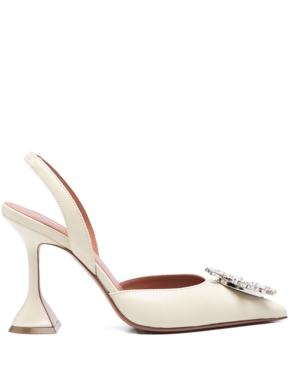Amina Muaddi With Heel Beige Amina Muaddi