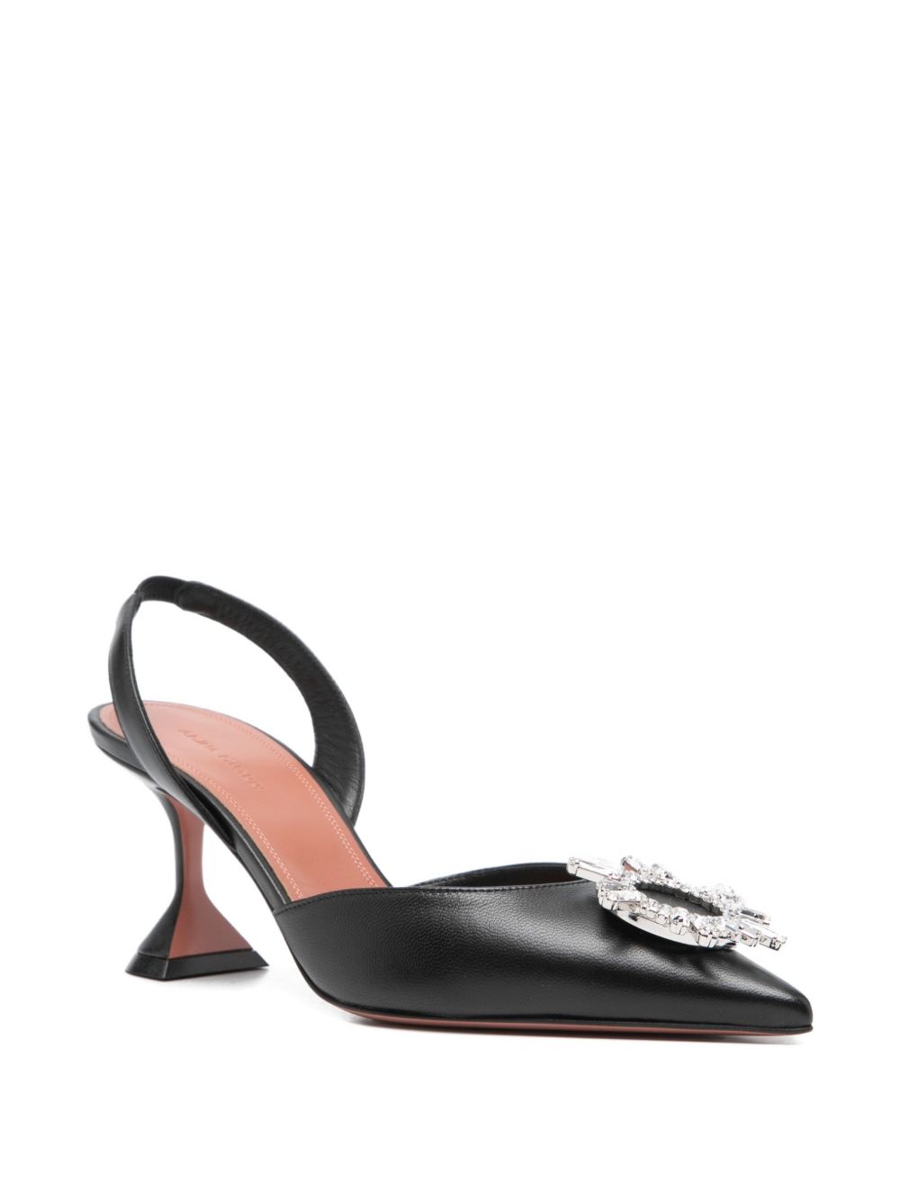 Amina Muaddi With Heel Black Amina Muaddi