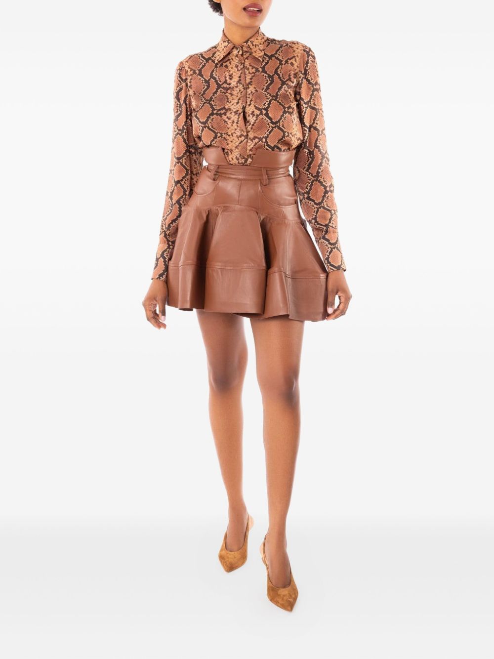 Zimmermann Skirts Leather Brown Zimmermann