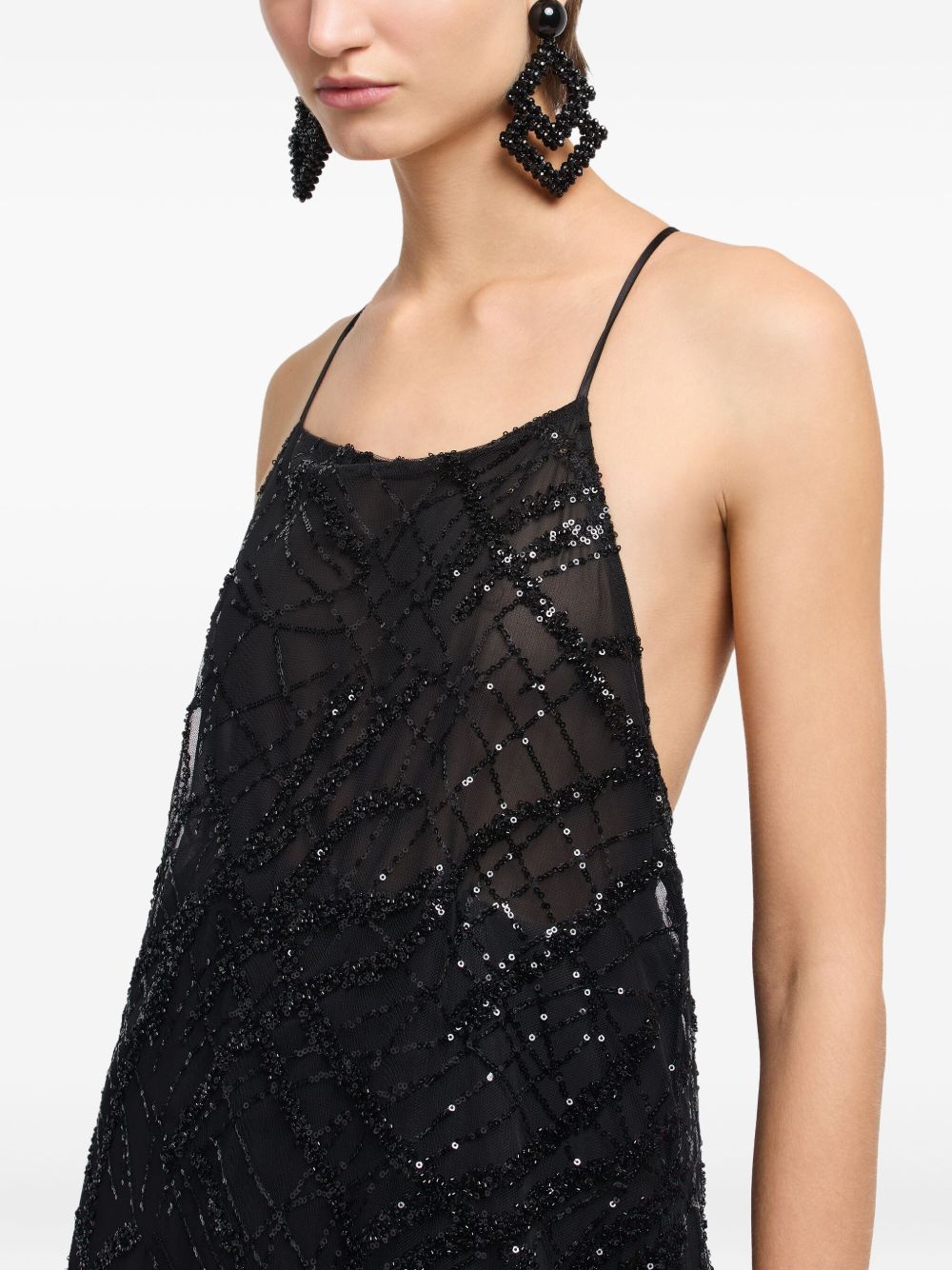 Emporio Armani Sequin-embellished backless mini dress Emporio Armani