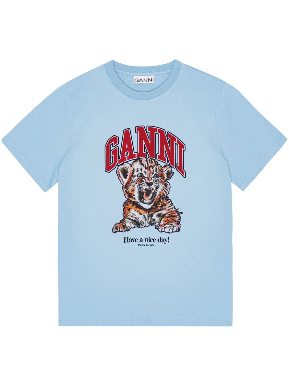 GANNI T-shirts and Polos Clear Blue Ganni