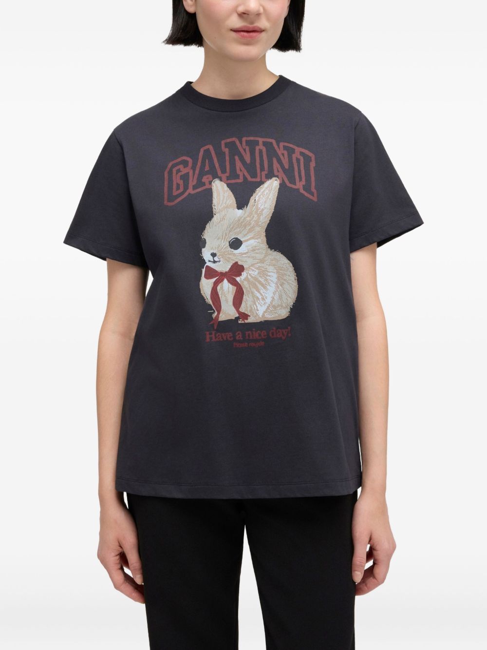 GANNI T-shirts and Polos Black Ganni