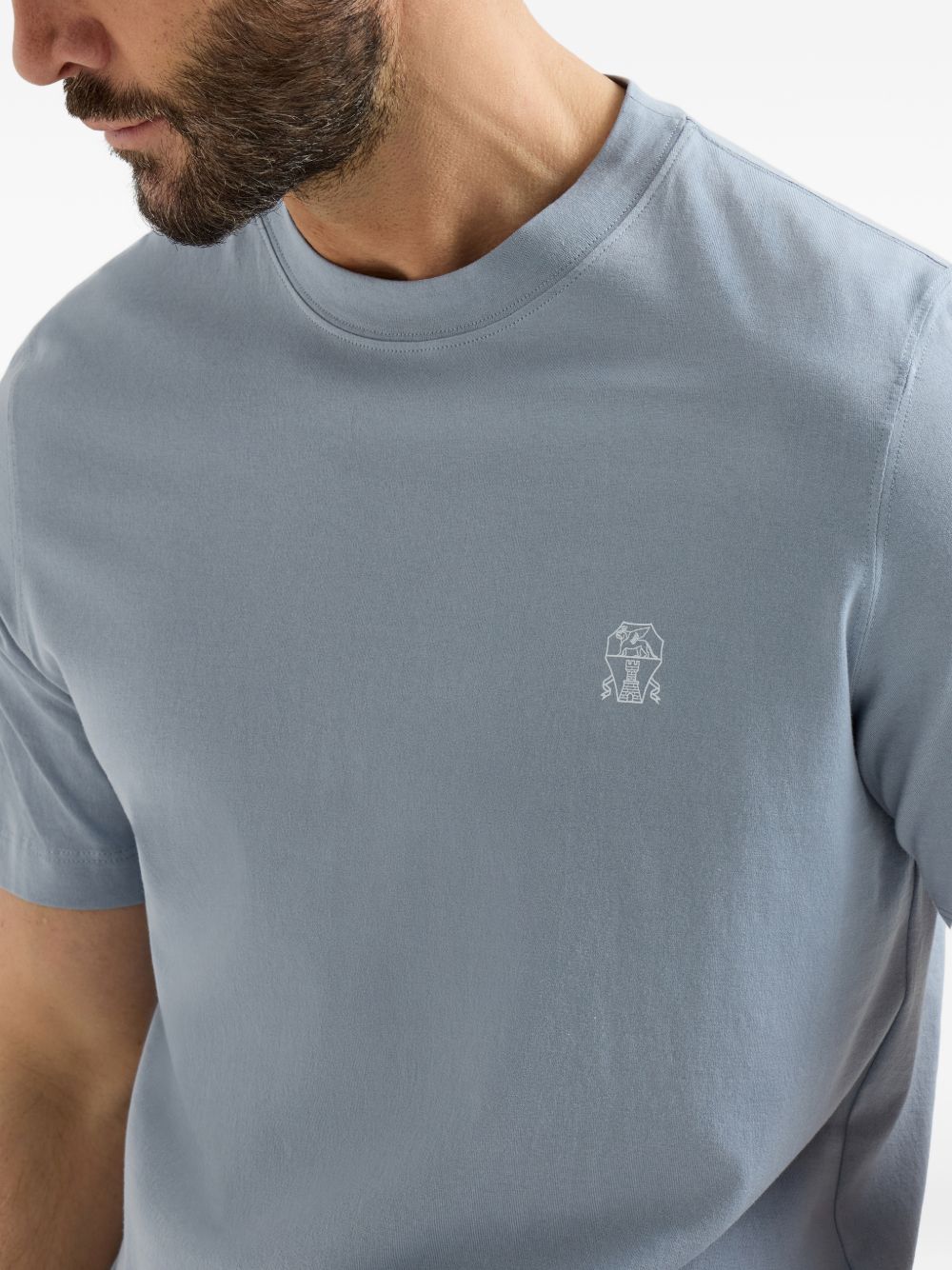 Brunello Cucinelli T-shirts and Polos Clear Blue Brunello Cucinelli