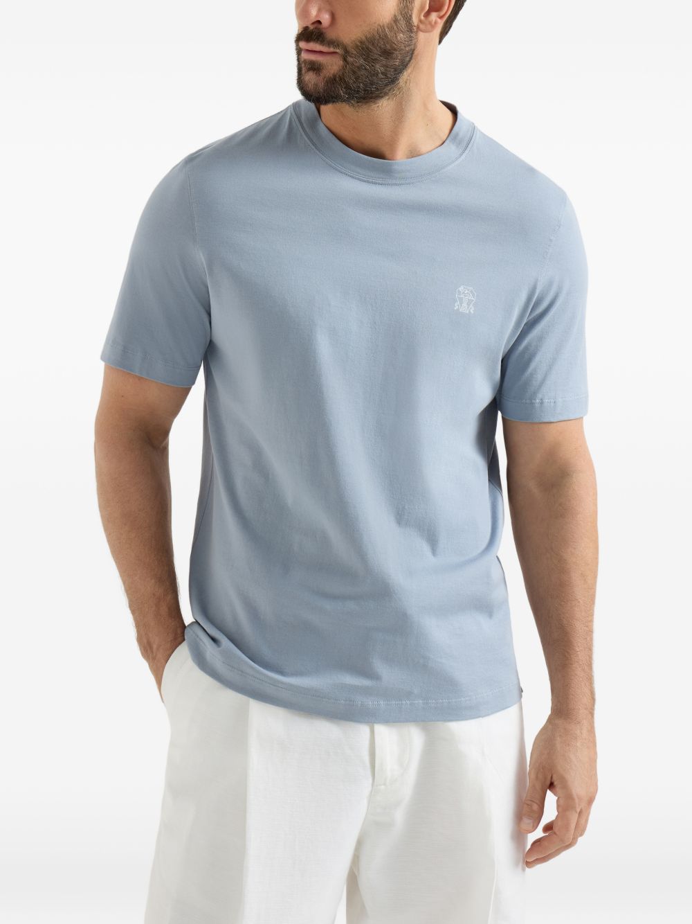 Brunello Cucinelli T-shirts and Polos Clear Blue Brunello Cucinelli