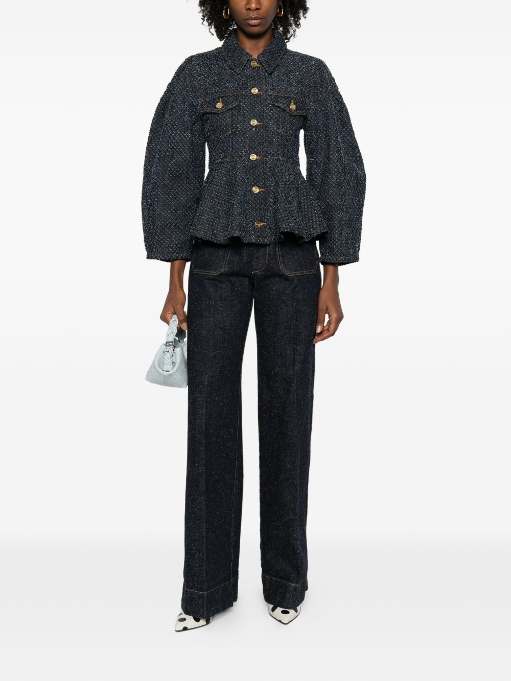 GANNI Coats Blue Ganni