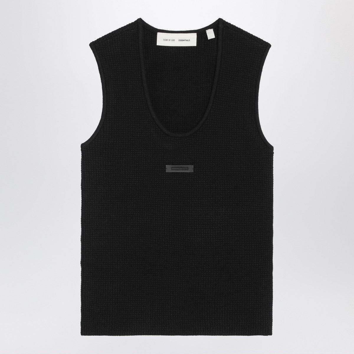 Fear of God Essentials Black tank top in stretch Waffle fabric Fear of God Essentials