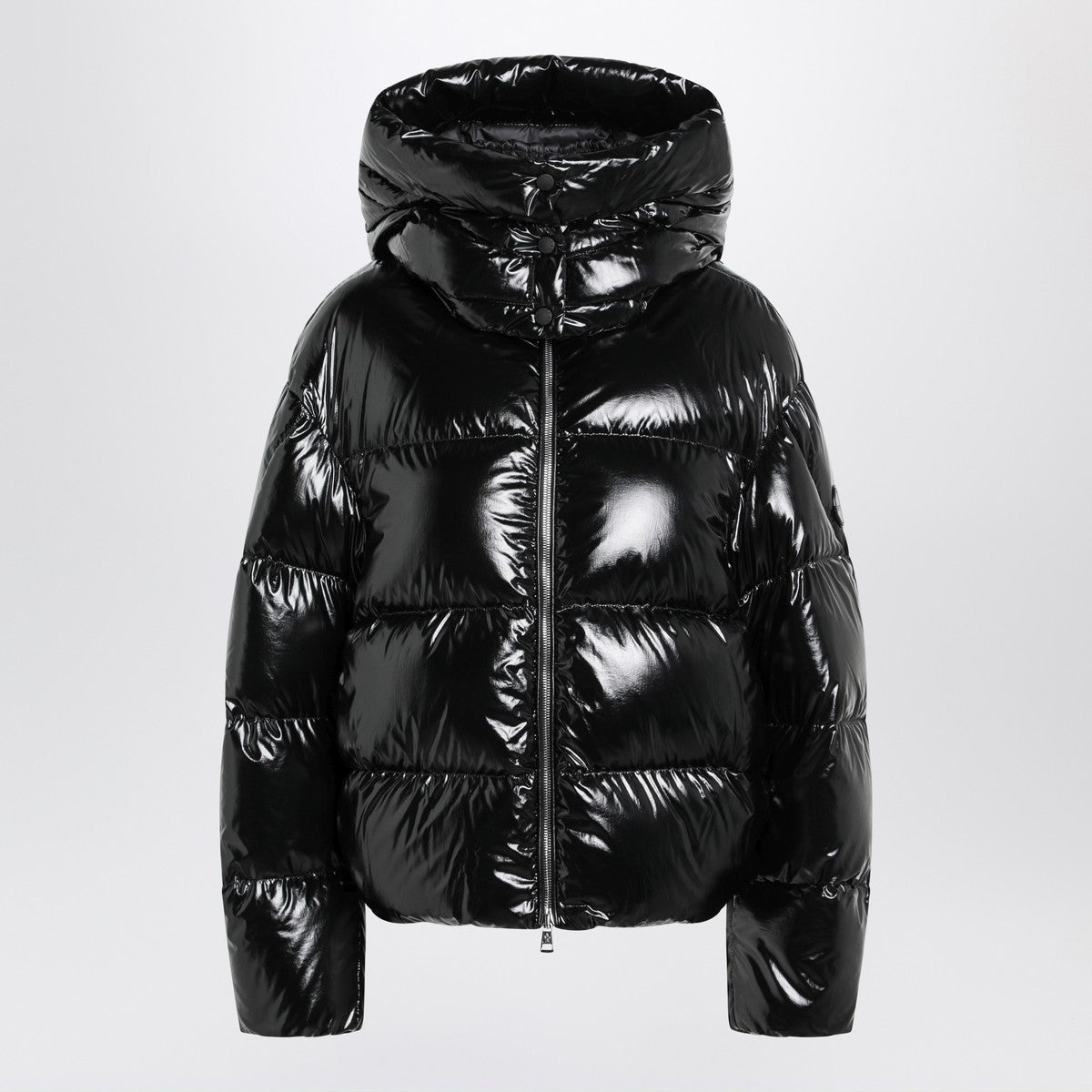 Moncler X Edward Enninful Black shiny nylon hooded down jacket Moncler X Edward Enninful