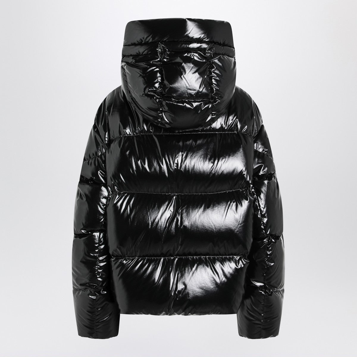Moncler X Edward Enninful Black shiny nylon hooded down jacket Moncler X Edward Enninful