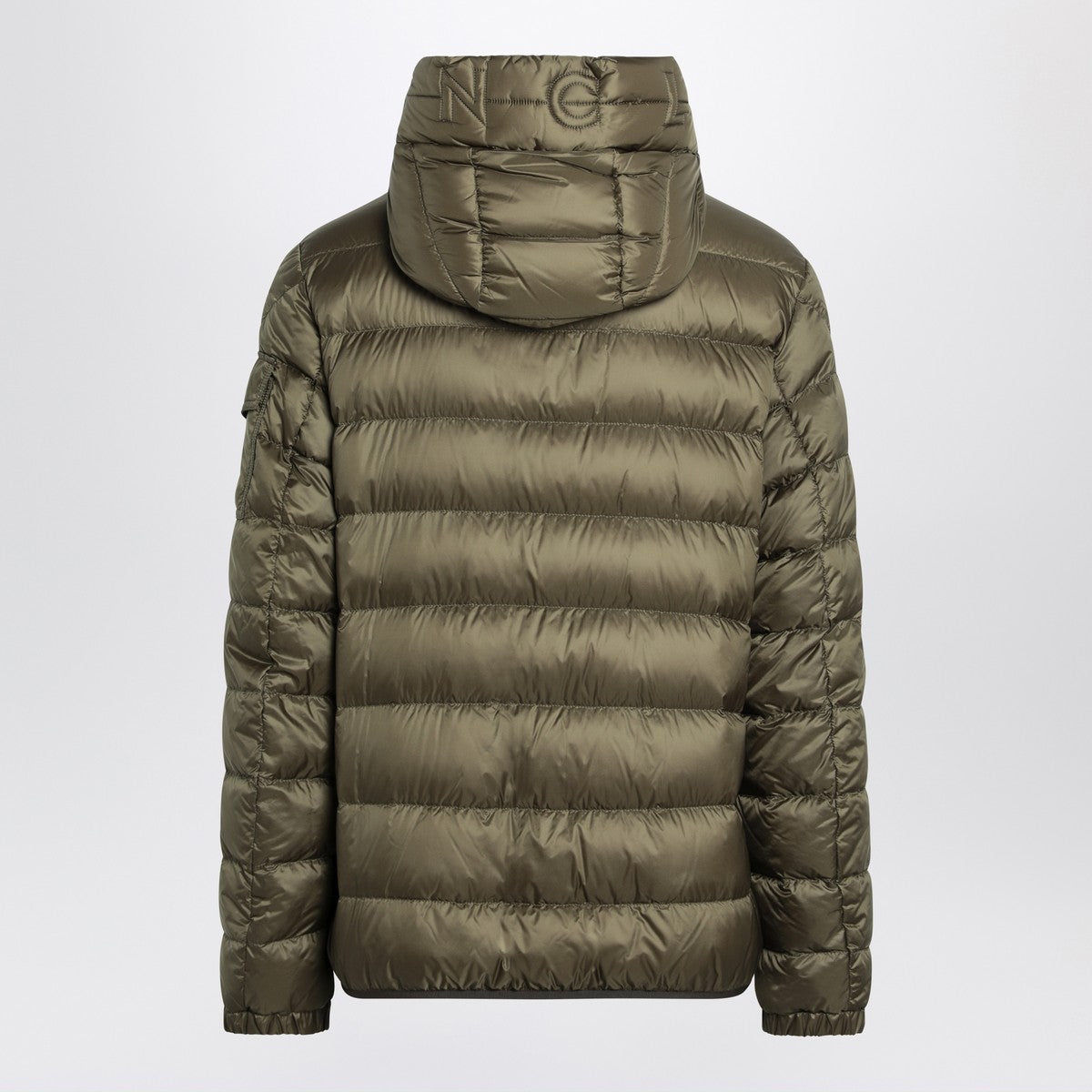Moncler Short zip-up puffer in khaki Moncler