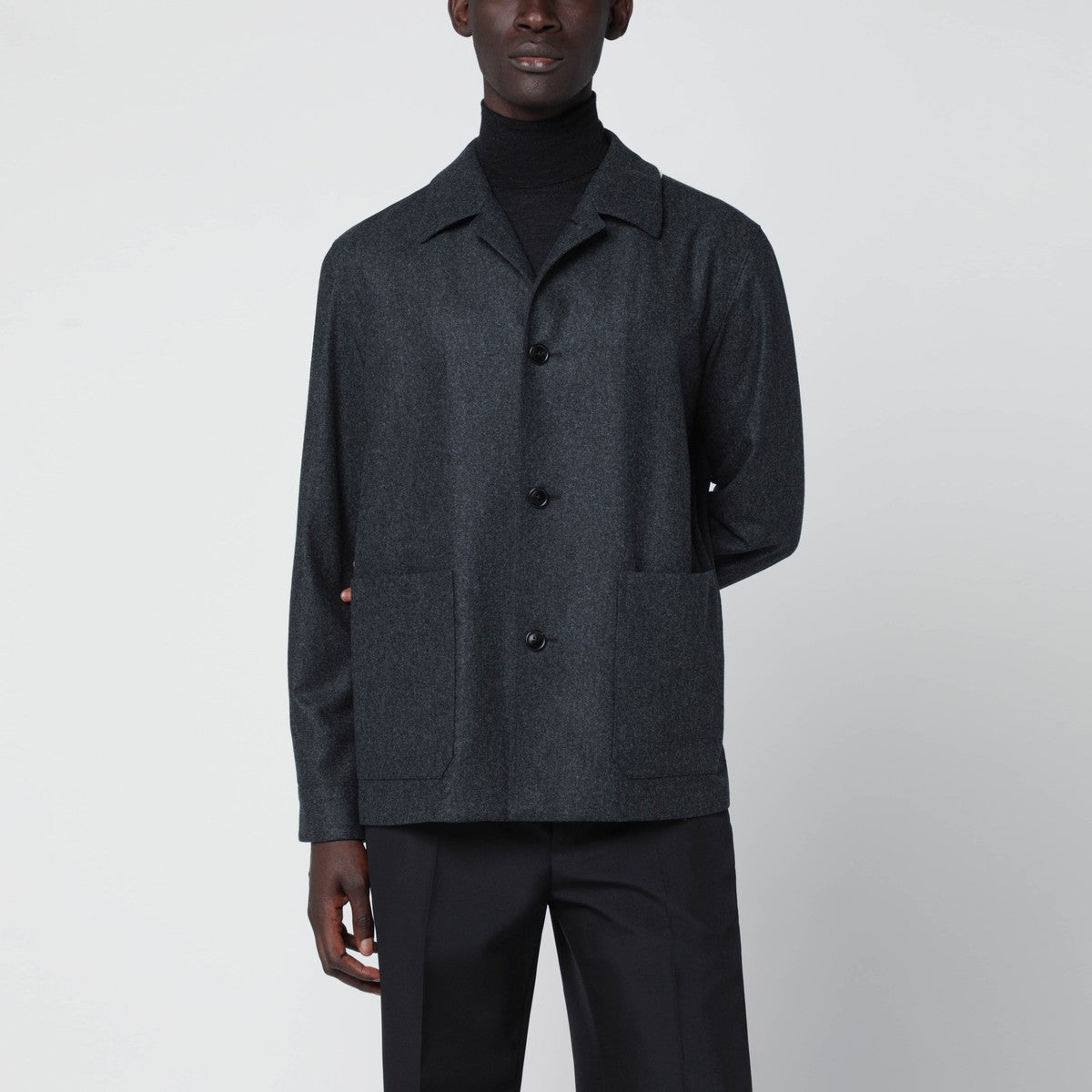 ZEGNA Grey wool overshirt ZEGNA