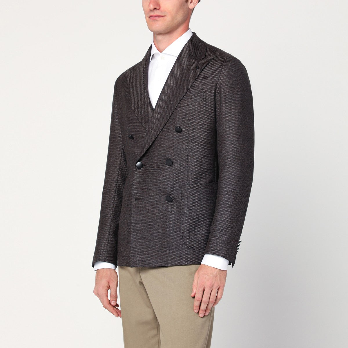 Tagliatore Brown wool double-breasted jacket Tagliatore