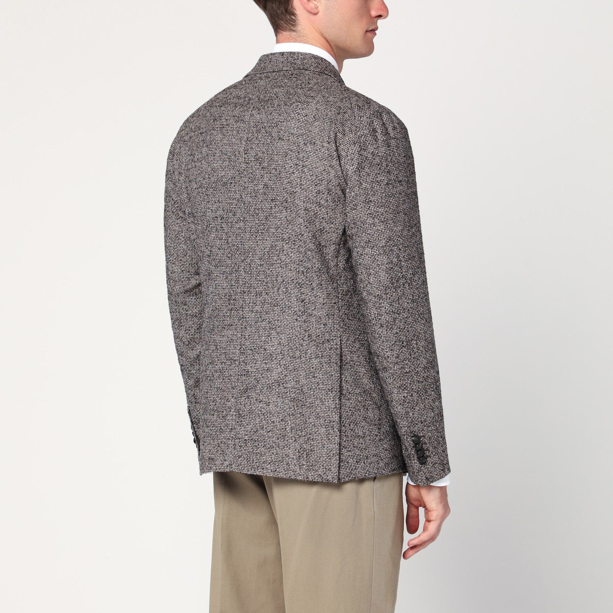 Tagliatore Beige patterned double-breasted jacket Tagliatore