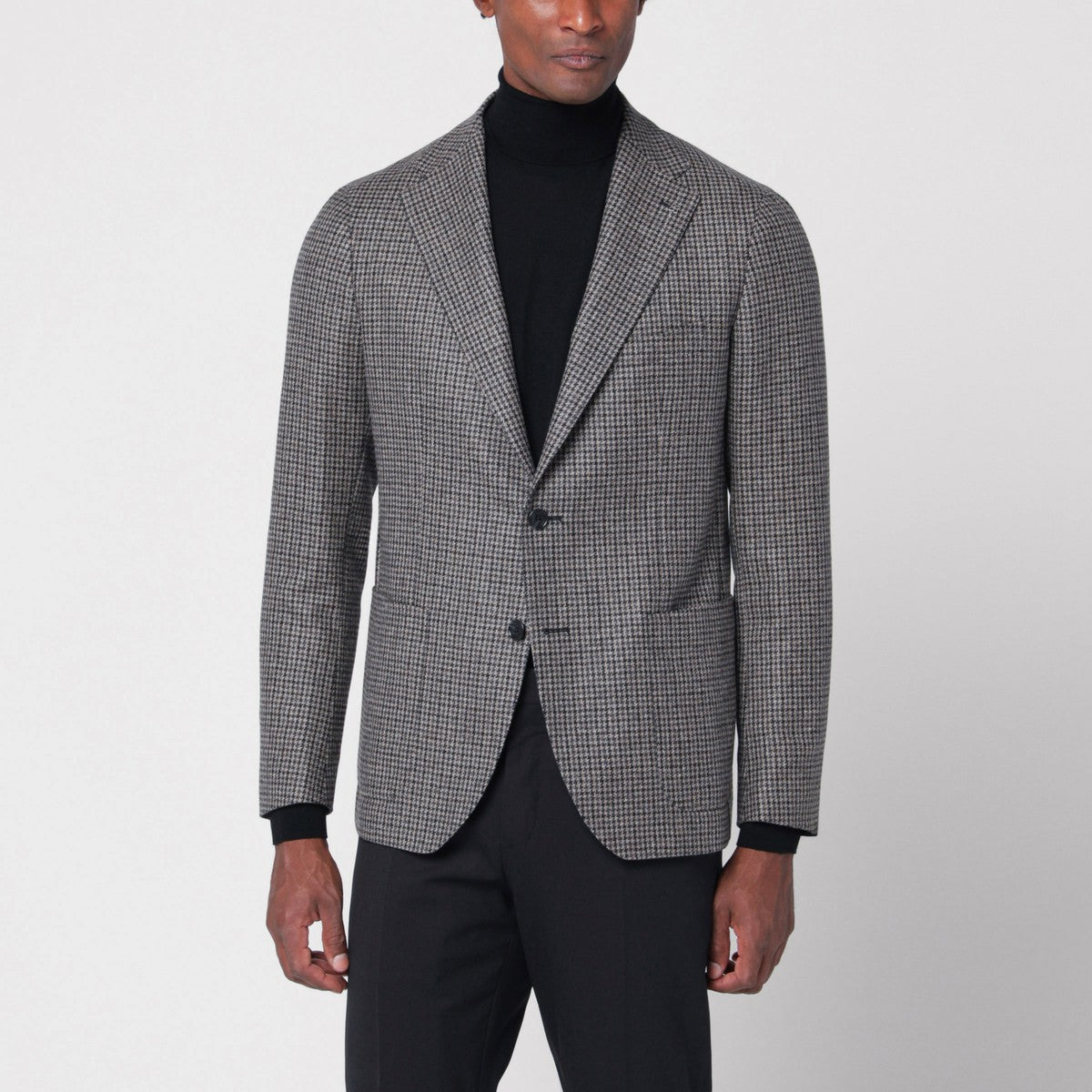 Tagliatore Beige/grey houndstooth jacket Tagliatore