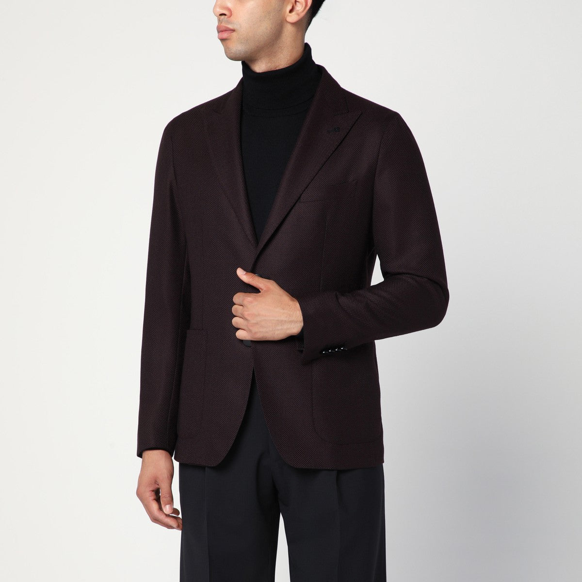 Tagliatore Single-breasted jacket with burgundy pattern Tagliatore