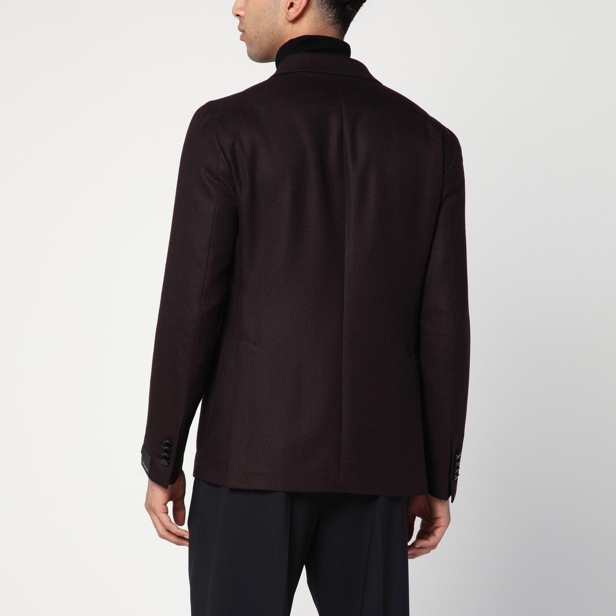 Tagliatore Single-breasted jacket with burgundy pattern Tagliatore