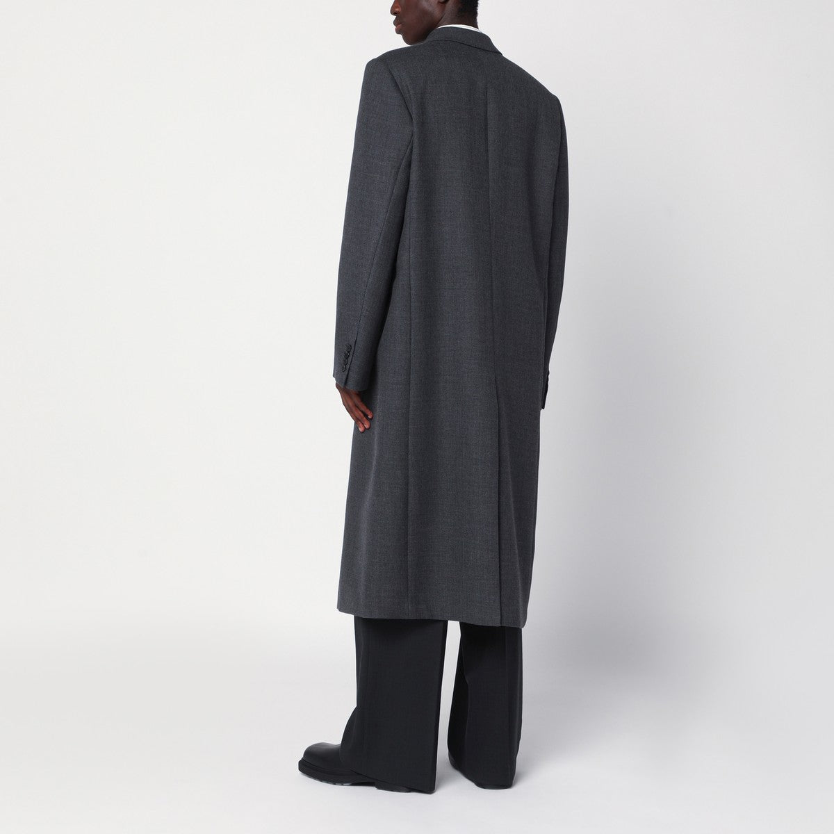 Dries Van Noten Grey double-breasted wool coat Dries Van Noten