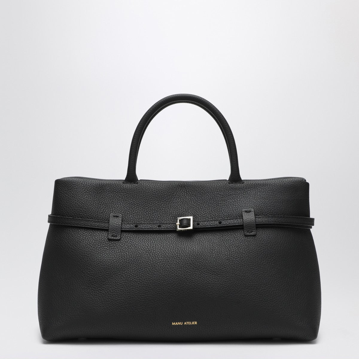 Manu Atelier Le Cambon 35 black bag in grained leather Manu Atelier