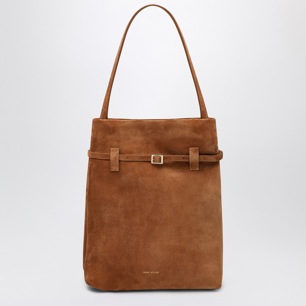 Manu Atelier Tote Du Jour Camel suede tote bag Manu Atelier
