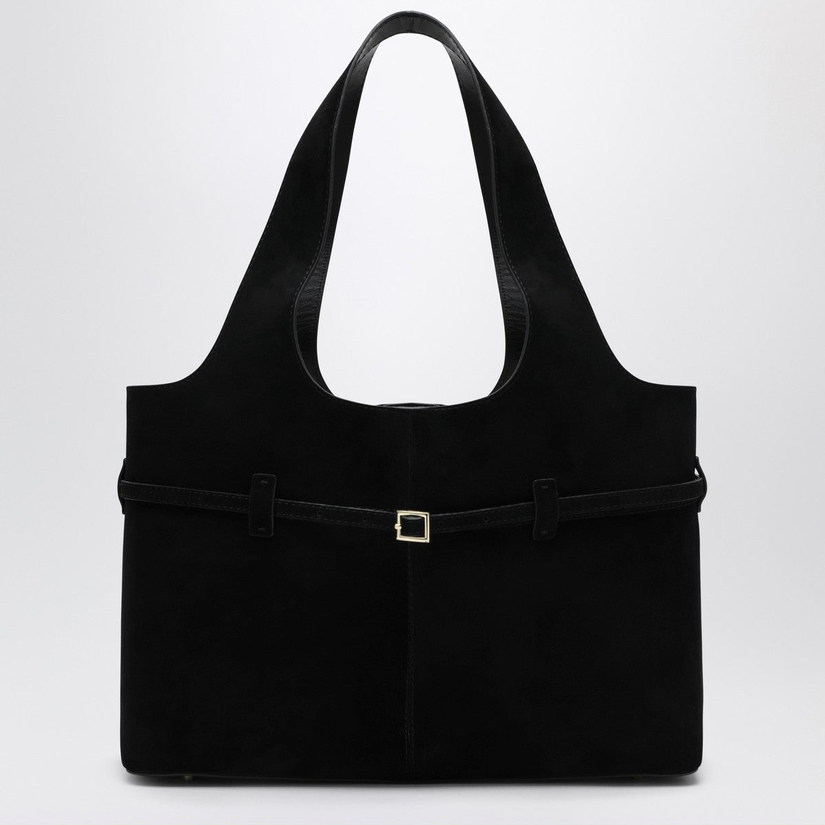 Manu Atelier Black Cambon Cabas bag in suede leather Manu Atelier