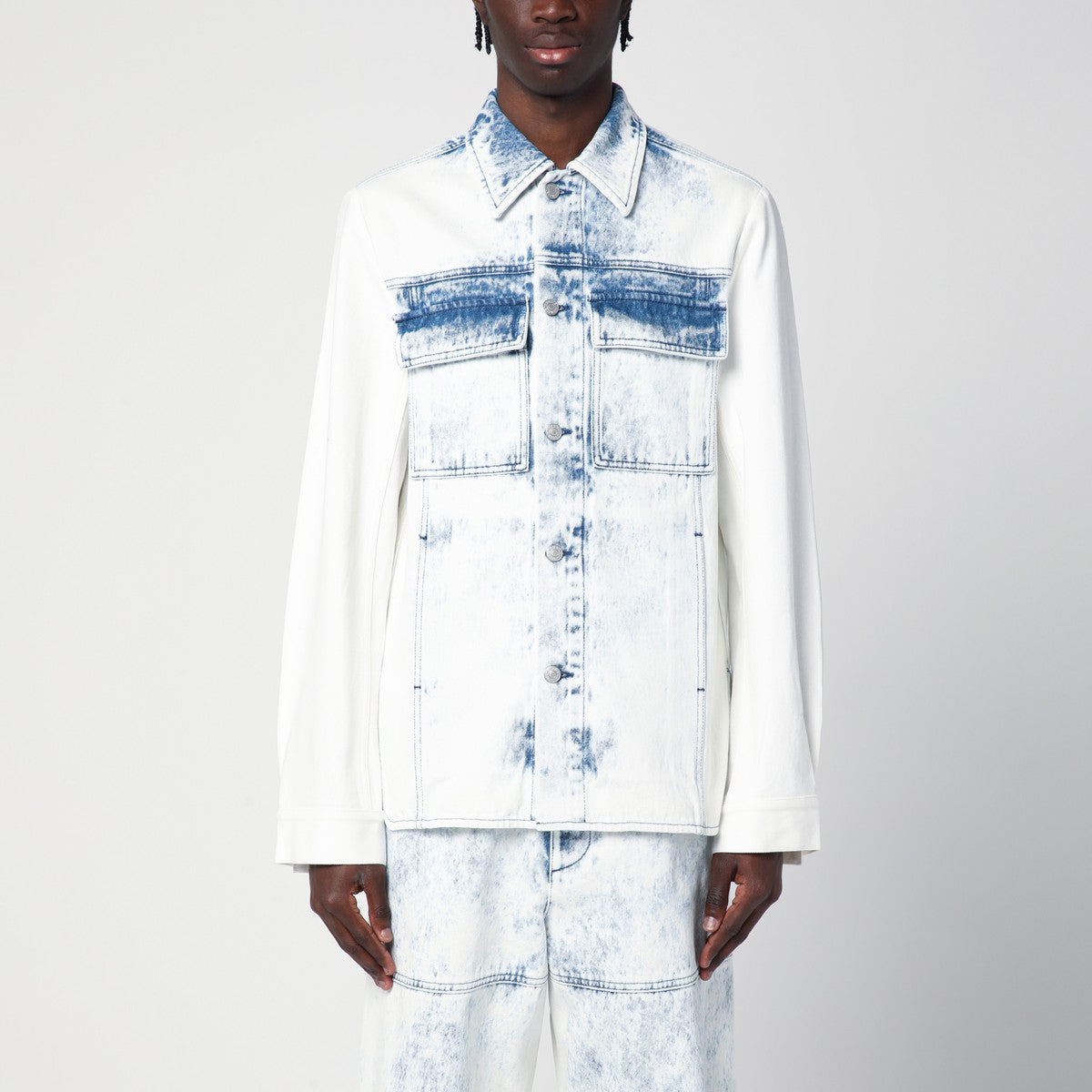 Dries Van Noten Faded blue denim shirt Dries Van Noten