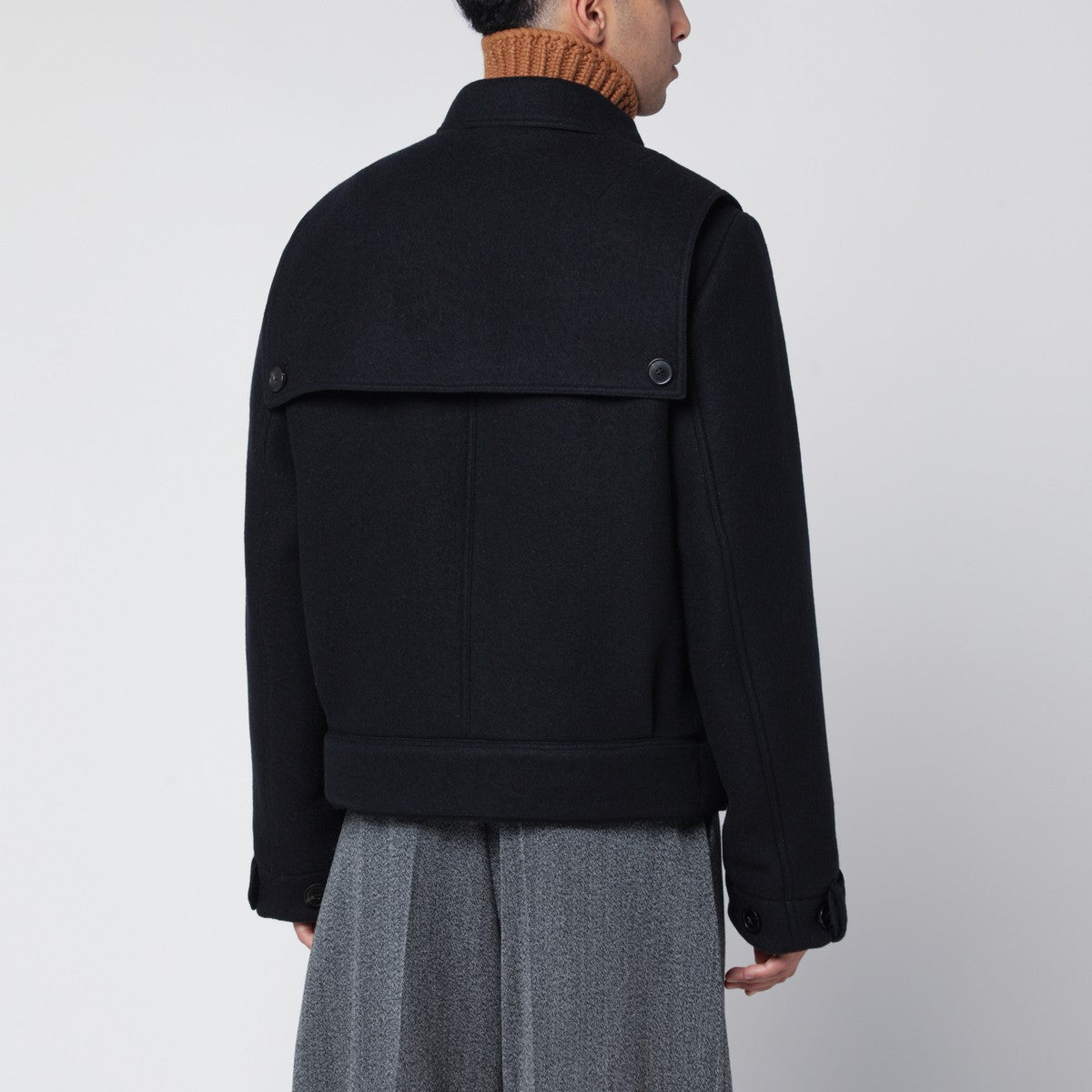 Dries Van Noten Short navy wool coat Dries Van Noten