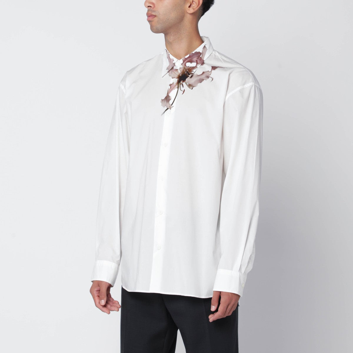 Dries Van Noten Light pink shirt with Flame Lily print Dries Van Noten