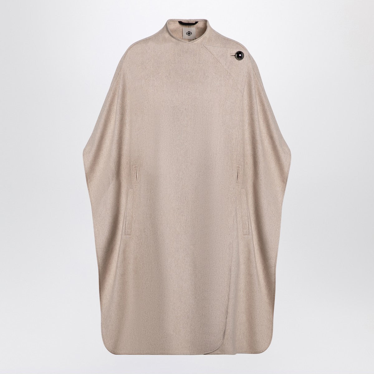 the garment Beige wool-blend cape the garment