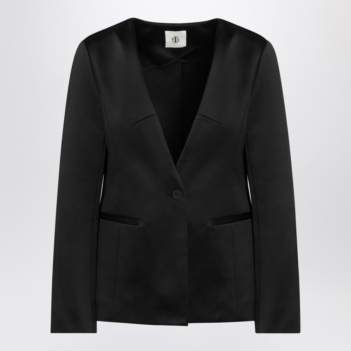 the garment Black single breasted cotton blend jacket the garment