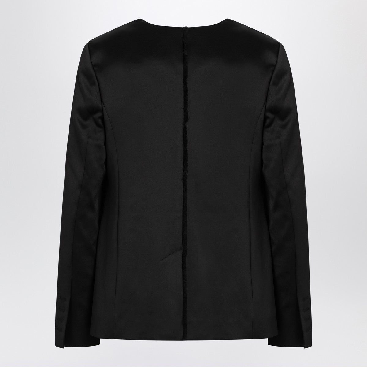the garment Black single breasted cotton blend jacket