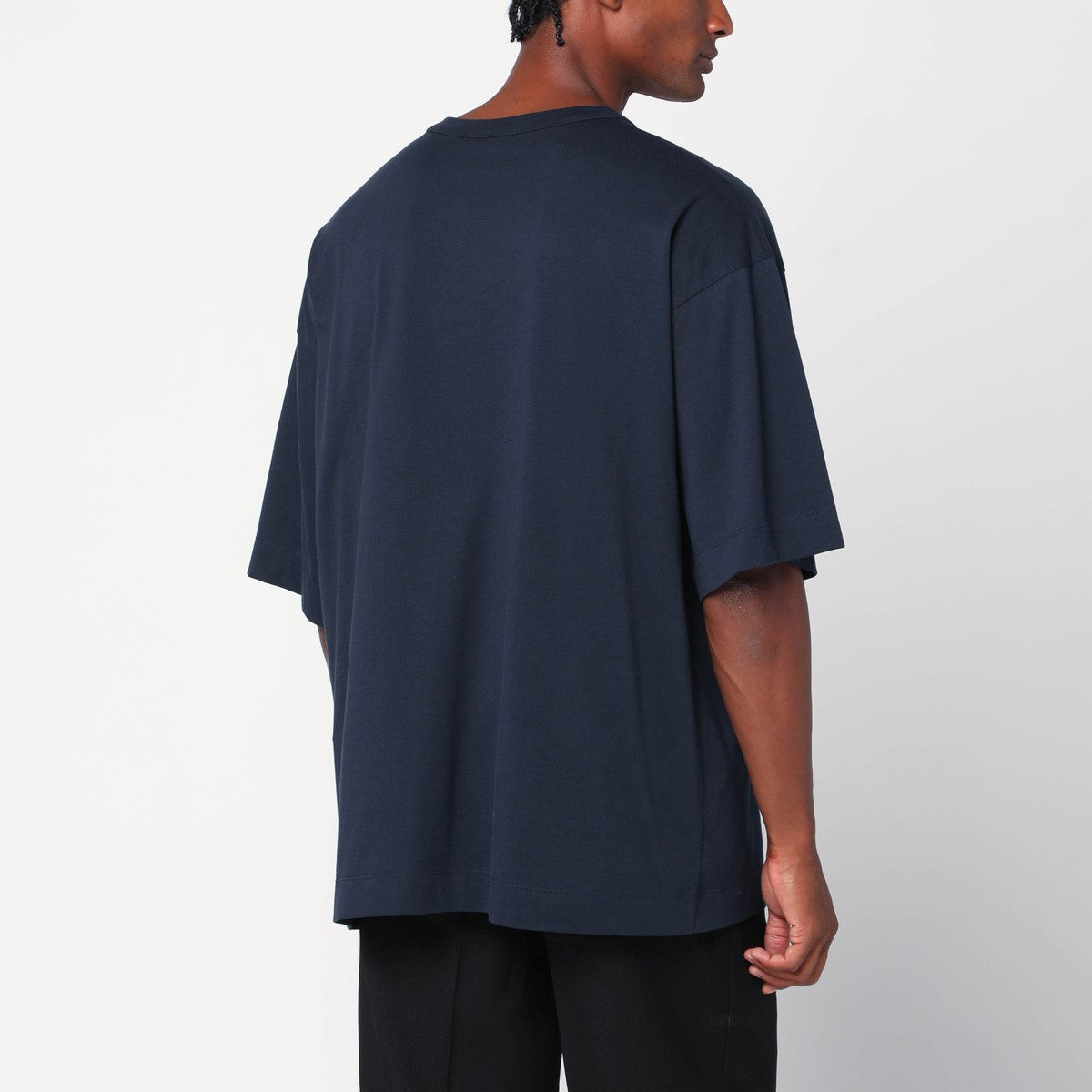 Dries Van Noten Oversized navy blue cotton T-shirt Dries Van Noten
