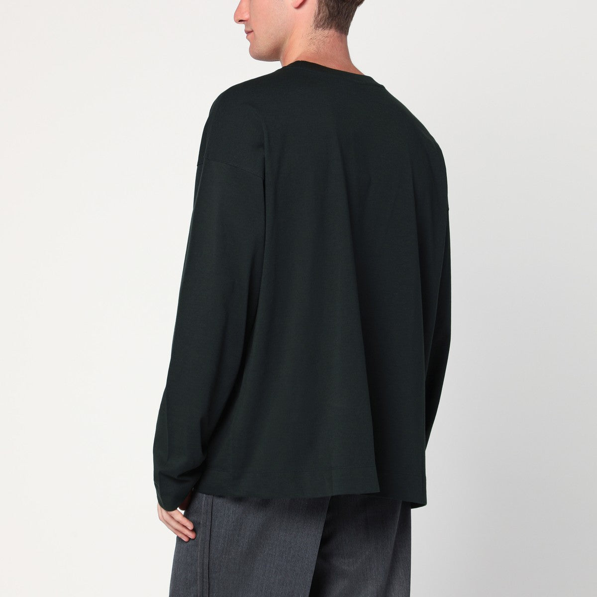 Dries Van Noten Bottle green cotton sweater Dries Van Noten