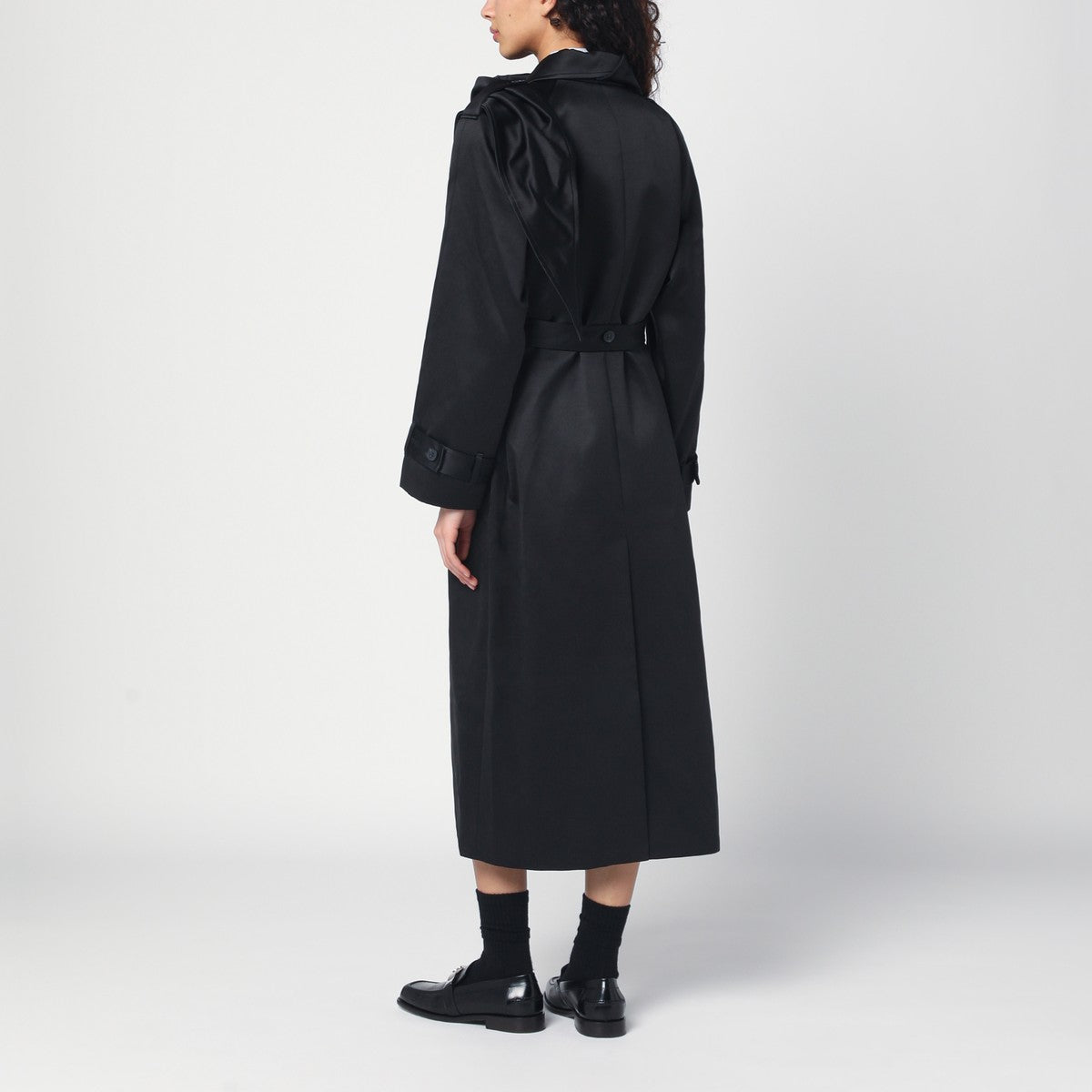 the garment Black cotton-blend Kelly trench coat the garment