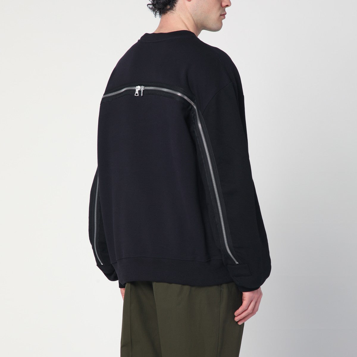 Dries Van Noten Navy blue sweatshirt with zip detail Dries Van Noten