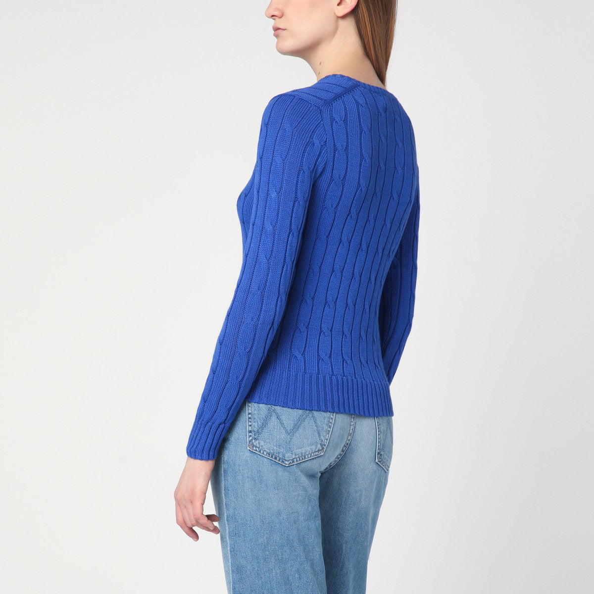 Polo Ralph Lauren Electric blue cotton cable-knit jumper Polo Ralph Lauren