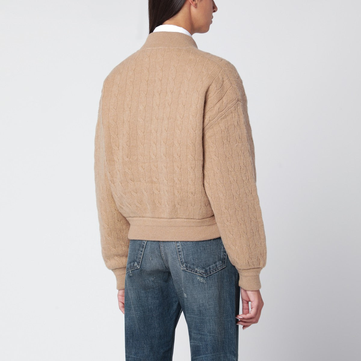 Polo Ralph Lauren Beige wool and cashmere bomber jacket Relaxed Fit Polo Ralph Lauren