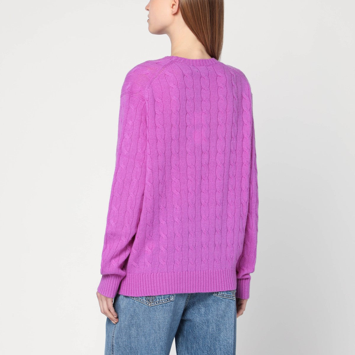 Polo Ralph Lauren Purple cable-knit sweater in wool and cashmere Polo Ralph Lauren