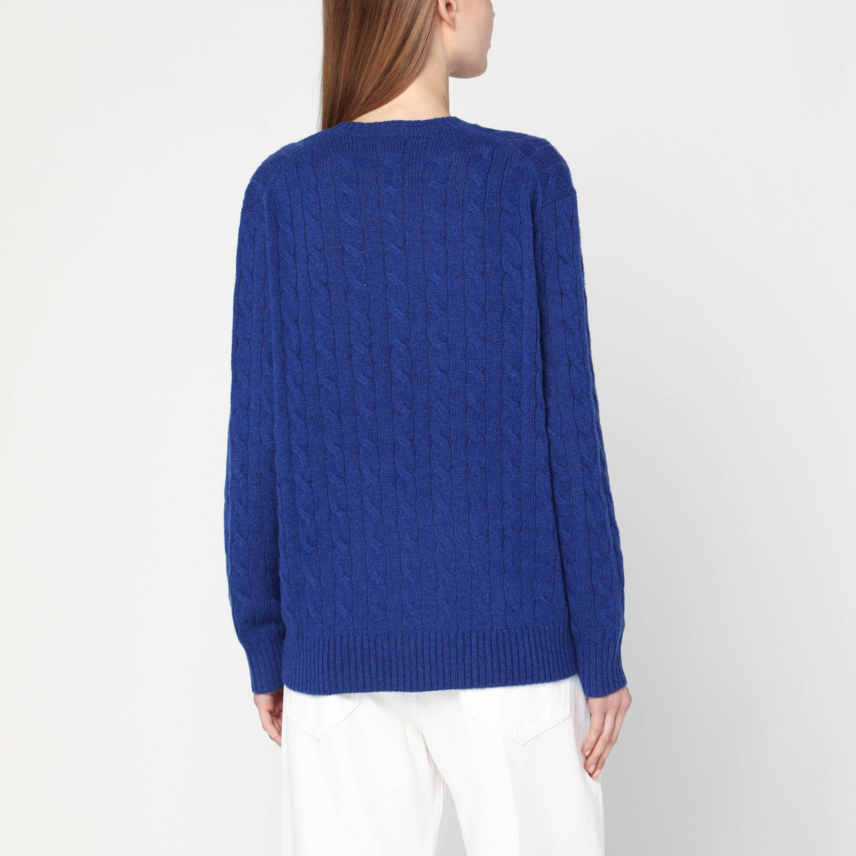 Polo Ralph Lauren Cobalt blue cable-knit sweater in wool and cashmere Polo Ralph Lauren