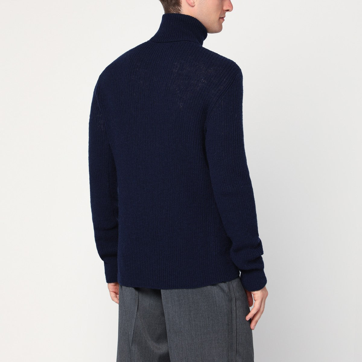 Dries Van Noten Navy blue wool turtleneck sweater Dries Van Noten